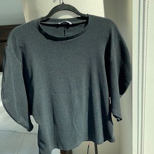 Zara black ballon sleeve top